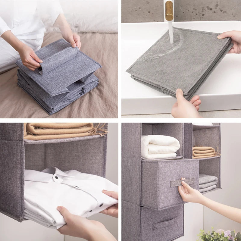 1/3/4/5Layer Storage Hanging Bag, Multifunctional Clothing Organizing Bag, Foldable Closet Clothes Sorting Bag Storage Pouch
