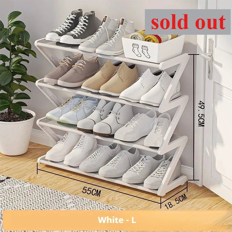 Z-Shaped Multi-Layer Shoe Rack Home Door Dormitory Shoe Cabinet Dust-Proof Storage Indoor Storage Shoe Hanger Simple Assembly
