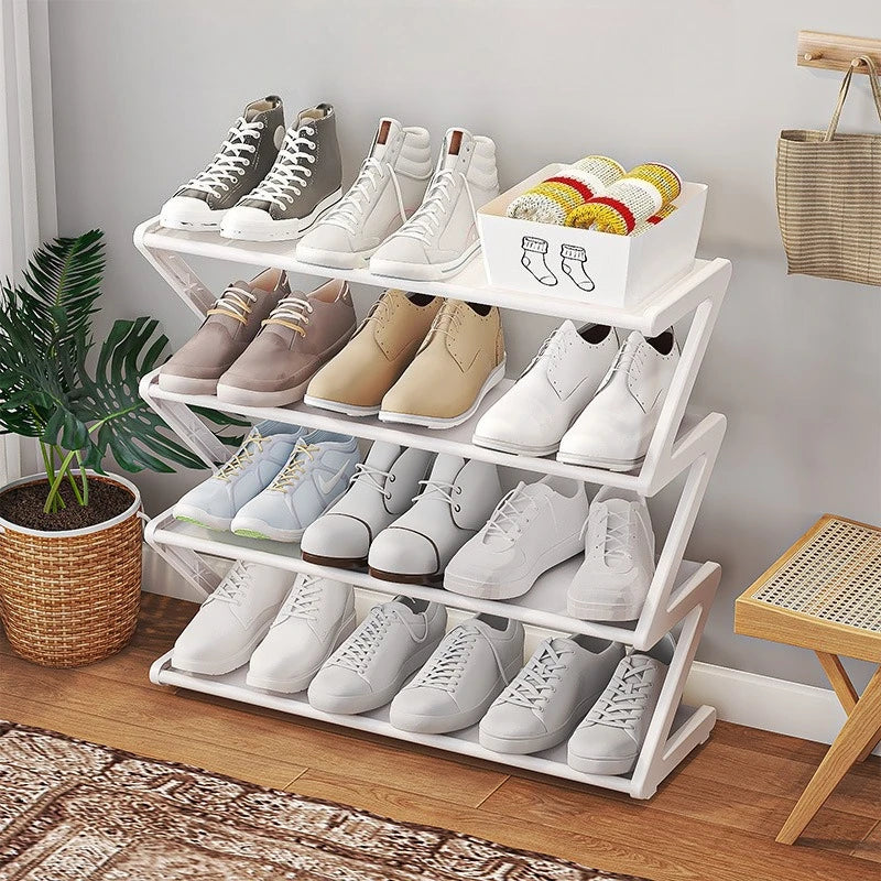 Z-Shaped Multi-Layer Shoe Rack Home Door Dormitory Shoe Cabinet Dust-Proof Storage Indoor Storage Shoe Hanger Simple Assembly