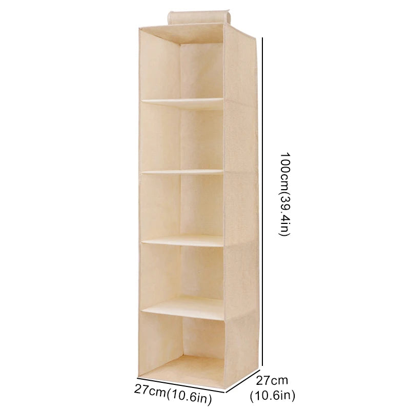 1/3/4/5Layer Storage Hanging Bag, Multifunctional Clothing Organizing Bag, Foldable Closet Clothes Sorting Bag Storage Pouch