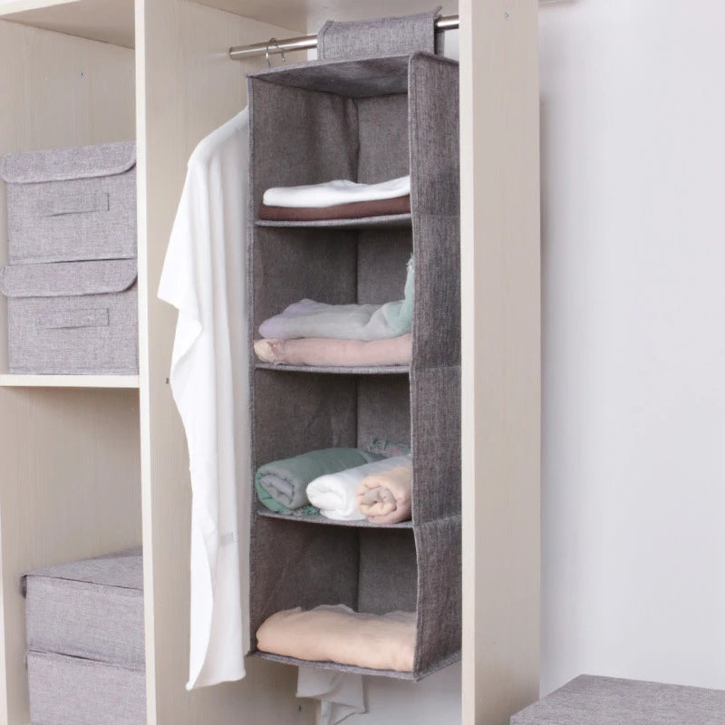 1/3/4/5Layer Storage Hanging Bag, Multifunctional Clothing Organizing Bag, Foldable Closet Clothes Sorting Bag Storage Pouch