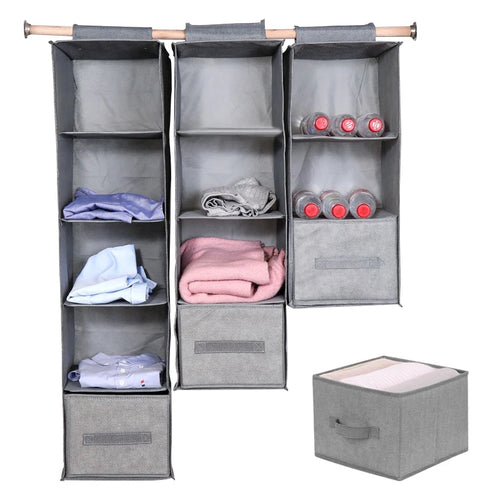 1/3/4/5Layer Storage Hanging Bag, Multifunctional Clothing Organizing Bag, Foldable Closet Clothes Sorting Bag Storage Pouch