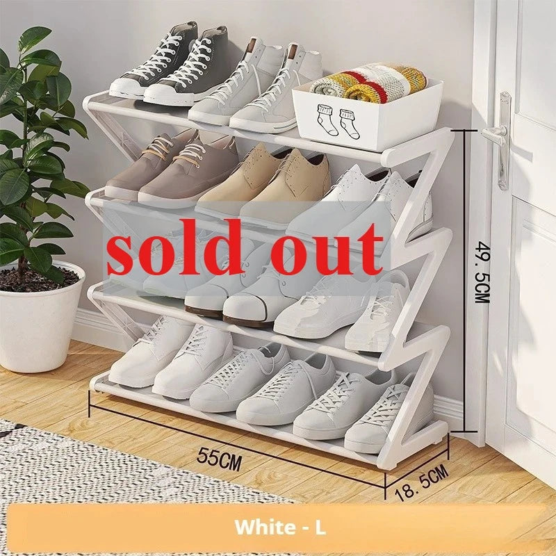 Z-Shaped Multi-Layer Shoe Rack Home Door Dormitory Shoe Cabinet Dust-Proof Storage Indoor Storage Shoe Hanger Simple Assembly