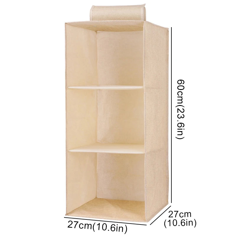 1/3/4/5Layer Storage Hanging Bag, Multifunctional Clothing Organizing Bag, Foldable Closet Clothes Sorting Bag Storage Pouch