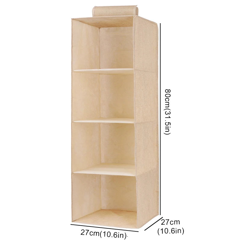 1/3/4/5Layer Storage Hanging Bag, Multifunctional Clothing Organizing Bag, Foldable Closet Clothes Sorting Bag Storage Pouch