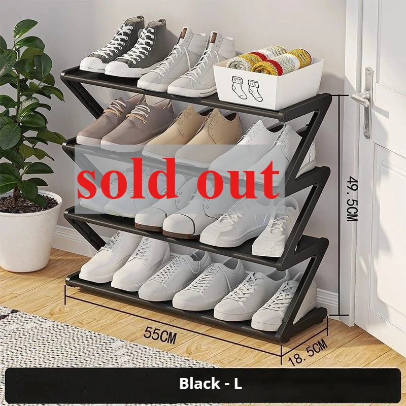 Z-Shaped Multi-Layer Shoe Rack Home Door Dormitory Shoe Cabinet Dust-Proof Storage Indoor Storage Shoe Hanger Simple Assembly