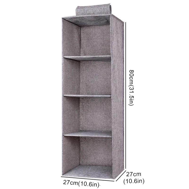 1/3/4/5Layer Storage Hanging Bag, Multifunctional Clothing Organizing Bag, Foldable Closet Clothes Sorting Bag Storage Pouch