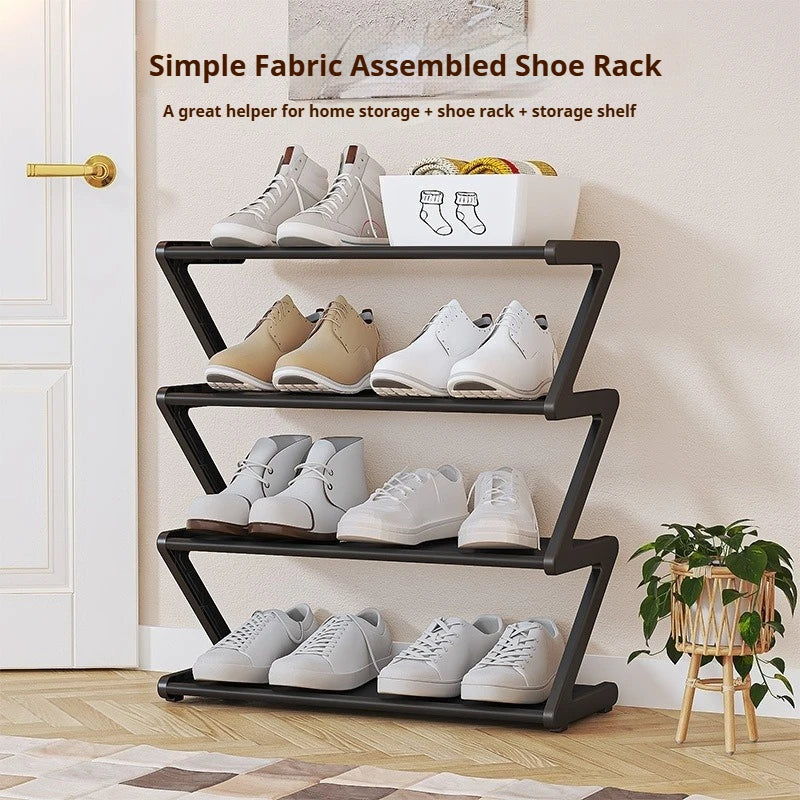 Z-Shaped Multi-Layer Shoe Rack Home Door Dormitory Shoe Cabinet Dust-Proof Storage Indoor Storage Shoe Hanger Simple Assembly